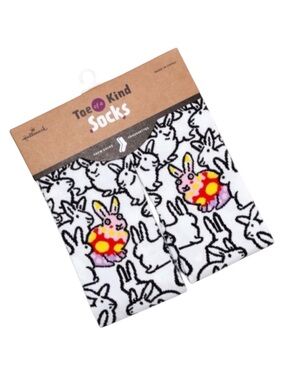 Hallmark Toe of a Kind Bunny Easter Crew Socks One Size Cute Rabbit Novelty NWT